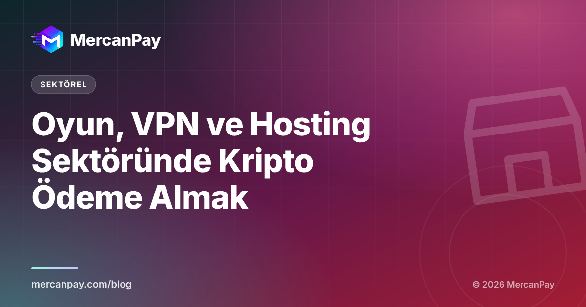 Oyun, VPN ve Hosting Sektöründe Kripto Ödeme Almak
